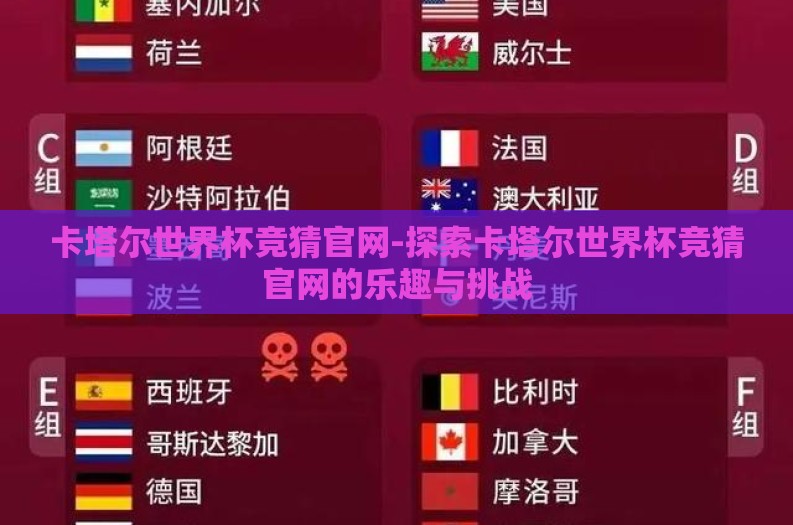 卡塔尔世界杯竞猜官网-探索卡塔尔世界杯竞猜官网的乐趣与挑战