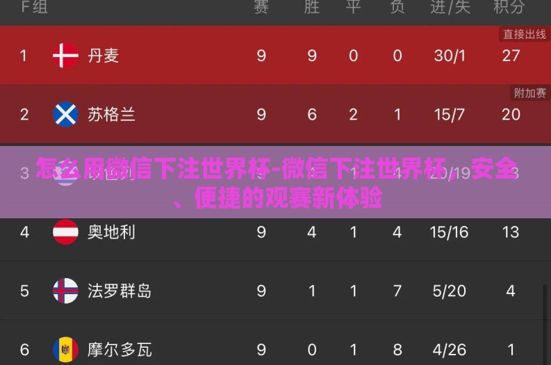 怎么用微信下注世界杯-微信下注世界杯，安全、便捷的观赛新体验