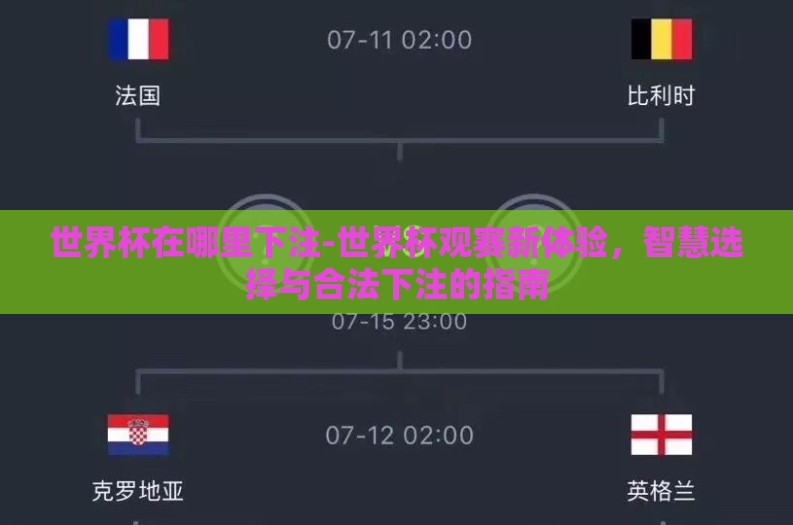 世界杯在哪里下注-世界杯观赛新体验，智慧选择与合法下注的指南