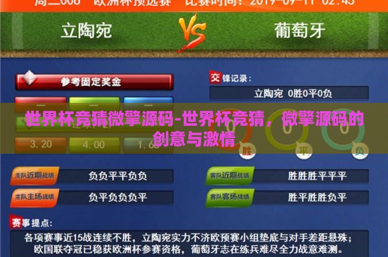 世界杯竞猜微擎源码-世界杯竞猜，微擎源码的创意与激情