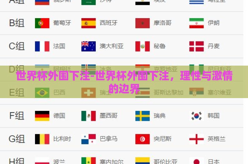 世界杯外围下注-世界杯外围下注，理性与激情的边界